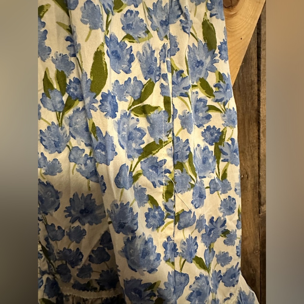 Anthropologie Blue and Green Floral Mini Dress - Picture 7 of 7